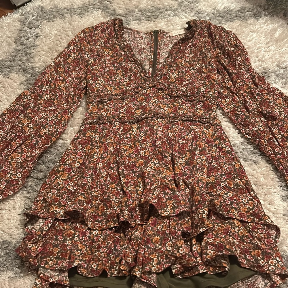 Altar'd State Floral Flowy V Neck Romper
